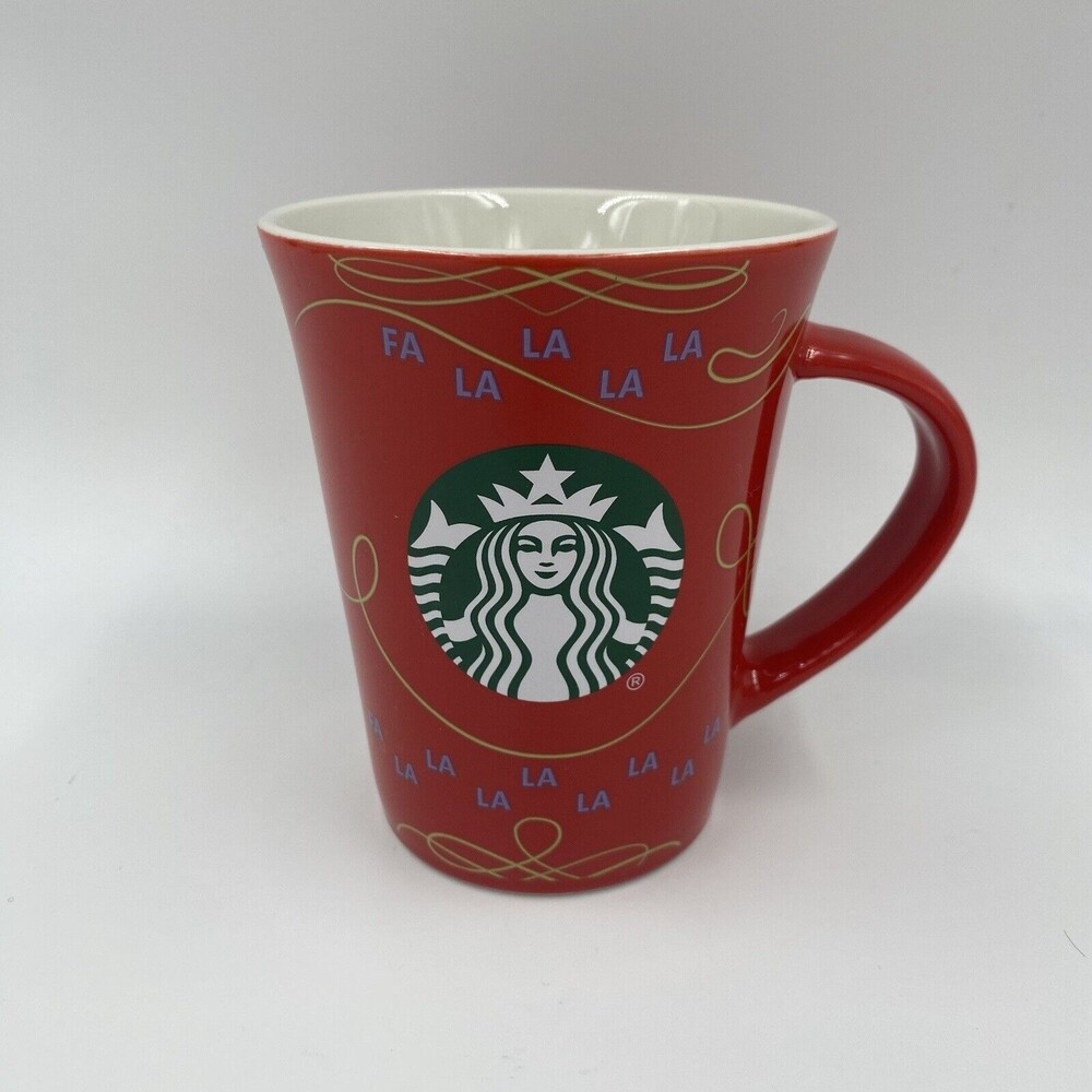 Starbucks Christmas FaLaLaLaLa Red Coffee‎ Tea Mug Cup 10 oz Collectible 2020